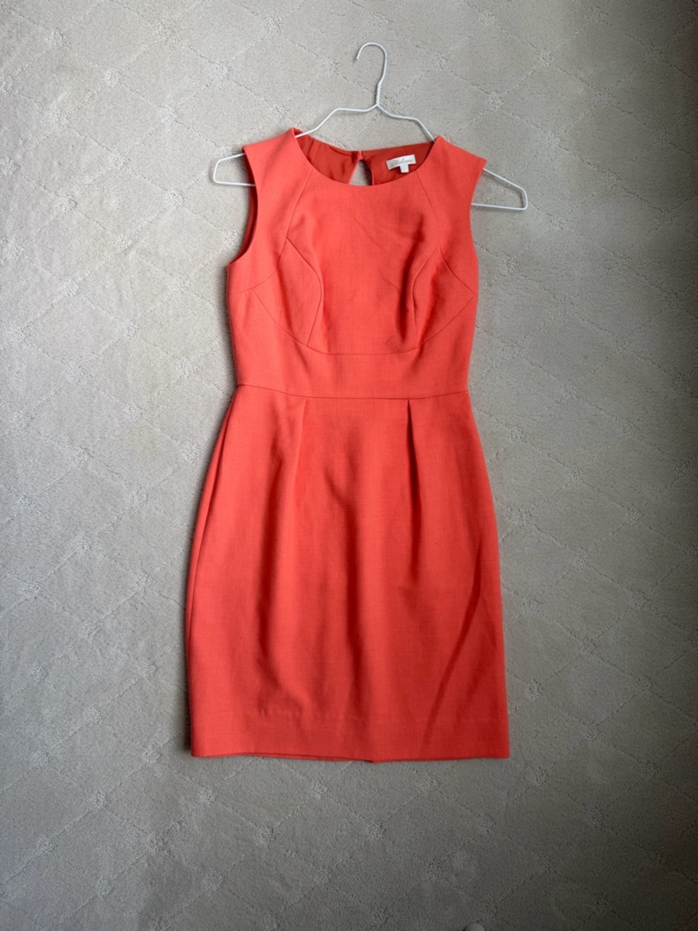 Shoshanna Coral-Orange Sleeveless Sheath Dress